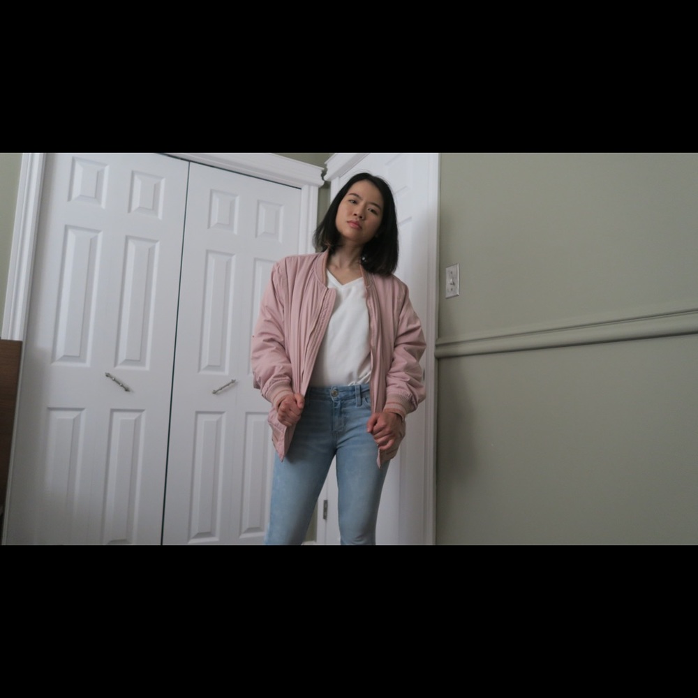 Oversized pinkiest Bomber jacket